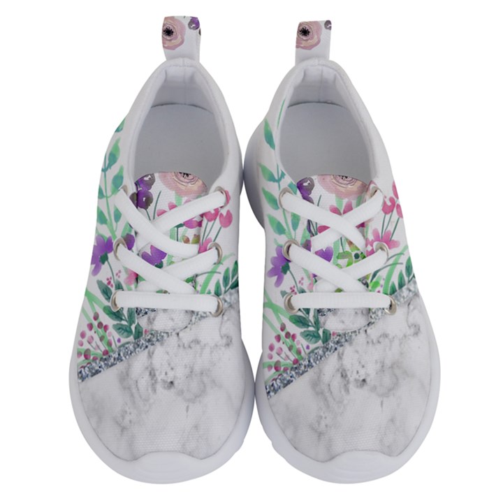 Minimal Silver Floral Marble A Running Shoes