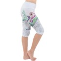 Minimal Silver Floral Marble A Lightweight Velour Cropped Yoga Leggings View3