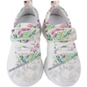 Minimal Silver Floral Marble A Kids  Velcro Strap Shoes View1