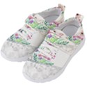 Minimal Silver Floral Marble A Kids  Velcro Strap Shoes View2