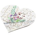 Minimal Silver Floral Marble A Wooden Puzzle Heart View2