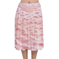 Tropical Ocean Velvet Flared Midi Skirt