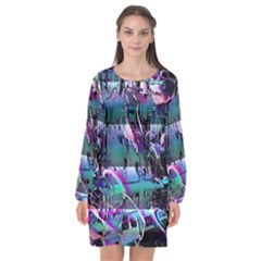 Technophile s Bane Long Sleeve Chiffon Shift Dress  by MRNStudios