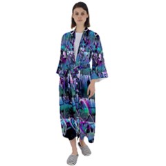 Technophile s Bane Maxi Satin Kimono by MRNStudios