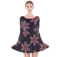 Metatron Cube Long Sleeve Velvet Skater Dress