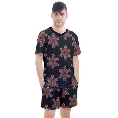 Metatron Cube Men s Mesh Tee And Shorts Set by gloriasanchez