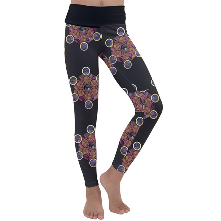 Metatron Cube Kids  Lightweight Velour Classic Yoga Leggings