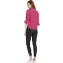 Raspberry Sorbet Loose Horn Sleeve Chiffon Blouse View2