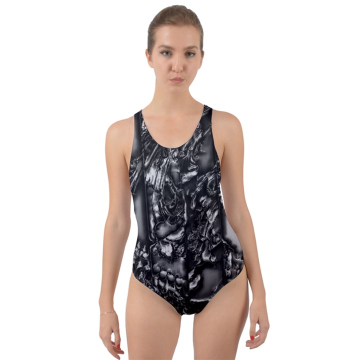 Demon Chrome Cut-Out Back One Piece Swimsuit