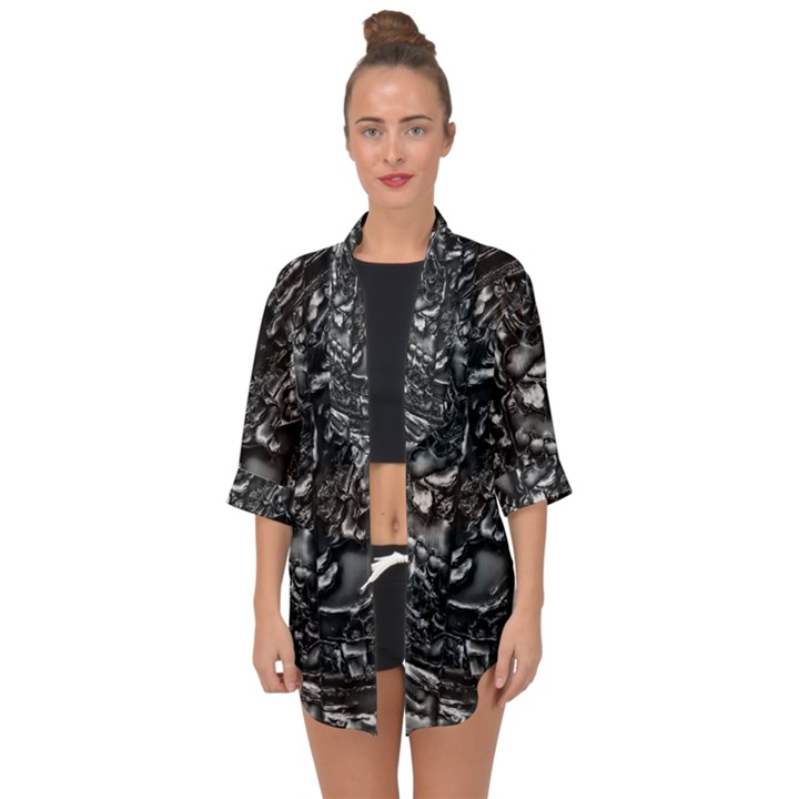 Demon Chrome Open Front Chiffon Kimono