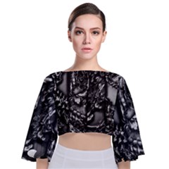 Demon Chrome Tie Back Butterfly Sleeve Chiffon Top by MRNStudios