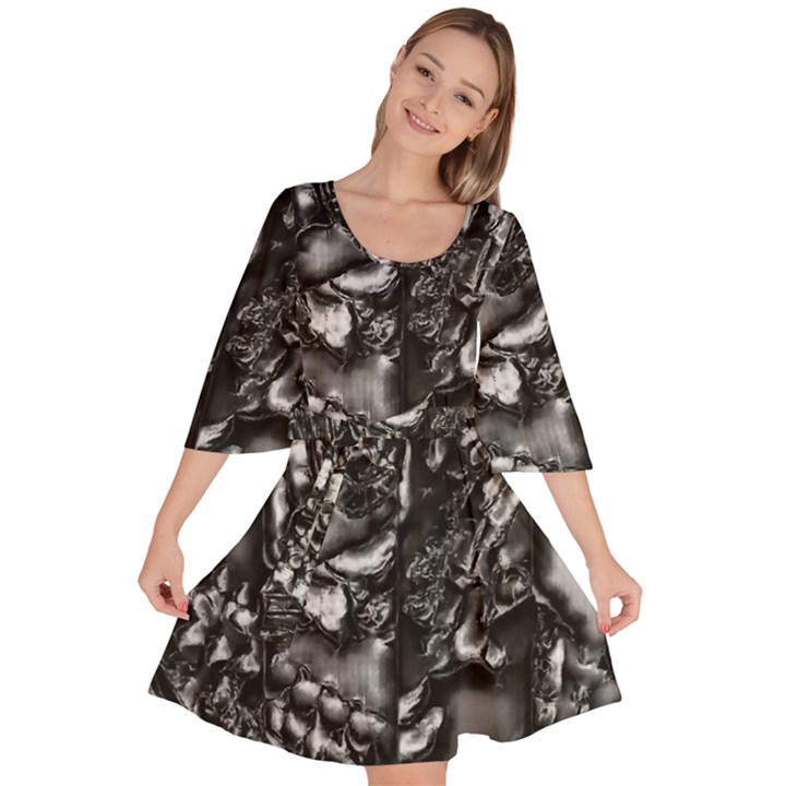 Demon Chrome Velour Kimono Dress