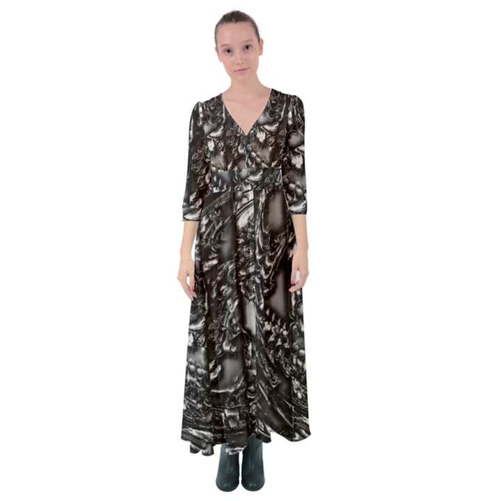 Demon Chrome Button Up Maxi Dress