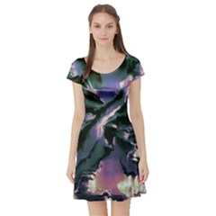 Abstract Wannabe Short Sleeve Skater Dress by MRNStudios