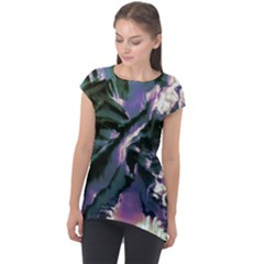 Abstract Wannabe Cap Sleeve High Low Top by MRNStudios