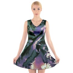 Abstract Wannabe V-neck Sleeveless Dress by MRNStudios