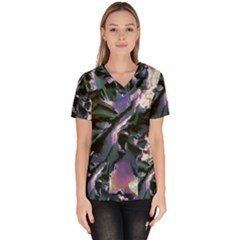 Abstract Wannabe Women s V-neck Scrub Top by MRNStudios