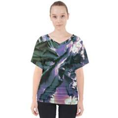 Abstract Wannabe V-neck Dolman Drape Top by MRNStudios