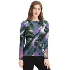 Abstract Wannabe Women s Long Sleeve Rash Guard