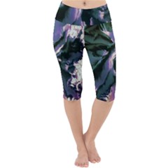 Abstract Wannabe Lightweight Velour Cropped Yoga Leggings by MRNStudios