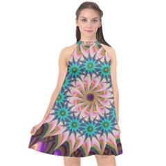 Mandala Halter Neckline Chiffon Dress  by SoLoJu