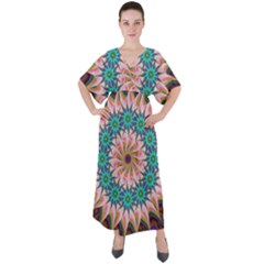 Mandala V-neck Boho Style Maxi Dress by SoLoJu