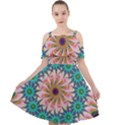 Mandala Cut Out Shoulders Chiffon Dress View1