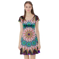 Mandala Short Sleeve Skater Dress by SoLoJu