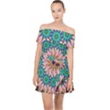 Mandala Off Shoulder Chiffon Dress View1