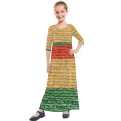 Couleurs Emblématiques Kids  Quarter Sleeve Maxi Dress