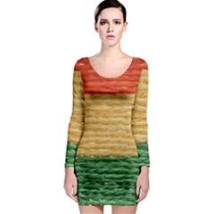 Couleurs Emblématiques Long Sleeve Bodycon Dress by SoLoJu