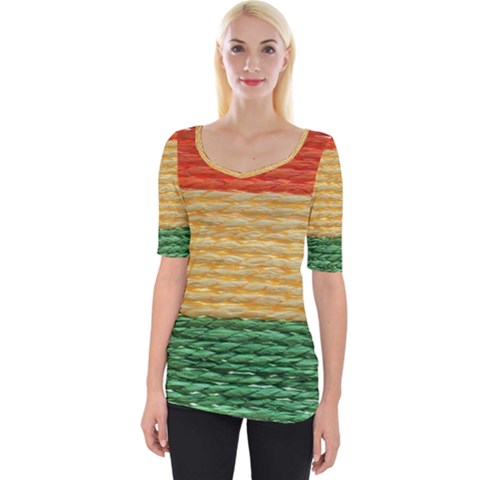 Couleurs Emblématiques Wide Neckline Tee by SoLoJu