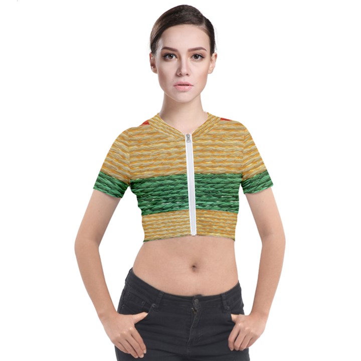 Couleurs Emblématiques Short Sleeve Cropped Jacket