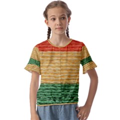 Couleurs Emblématiques Kids  Cuff Sleeve Scrunch Bottom Tee