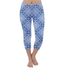 Blue Greek Capri Winter Leggings  by LadyJ