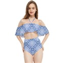 Blue Greek Halter Flowy Bikini Set  View1