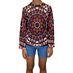 Kaleid Geometric Metal Color Kids  Long Sleeve Swimwear by byali