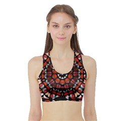 Kaleid Geometric Metal Color Sports Bra With Border by byali