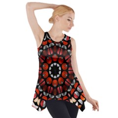 Kaleid Geometric Metal Color Side Drop Tank Tunic by byali