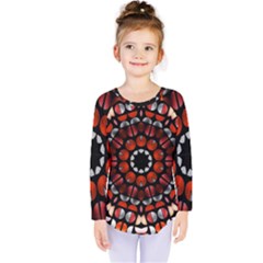 Kaleid Geometric Metal Color Kids  Long Sleeve Tee