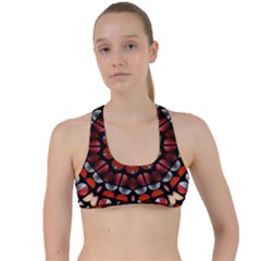 Kaleid Geometric Metal Color Criss Cross Racerback Sports Bra by byali