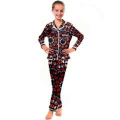 Kaleid Geometric Metal Color Kid s Satin Long Sleeve Pajamas Set by alllovelyideas