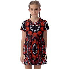 Kaleid Geometric Metal Color Kids  Asymmetric Collar Dress