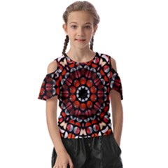 Kaleid Geometric Metal Color Kids  Butterfly Cutout Tee