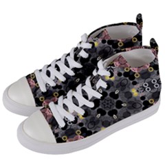 Abstract Geometric Kaleidoscope Women s Mid-top Canvas Sneakers by alllovelyideas