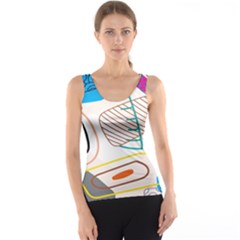 Pastel Abstract Pattern With Beige, Coffee Color Strap Tank Top by Casemiro