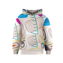 Pastel Abstract Pattern With Beige, Coffee Color Strap Kids  Pullover Hoodie by Casemiro