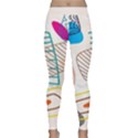 Pastel abstract pattern with beige, coffee color strap Classic Yoga Leggings View1