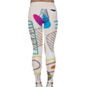 Pastel abstract pattern with beige, coffee color strap Classic Yoga Leggings View2