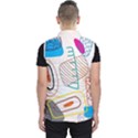 Pastel abstract pattern with beige, coffee color strap Men s Puffer Vest View2